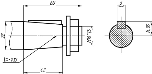 Ч2-40-63 выходной вал конический с наружней резьбой.jpg